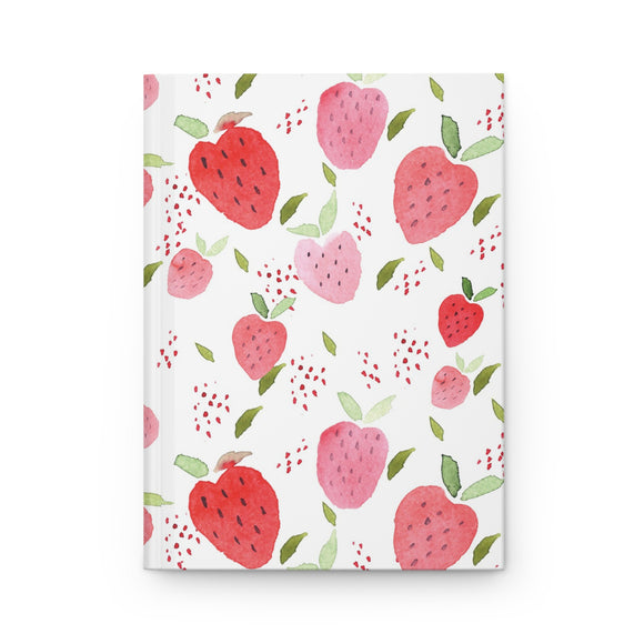Watercolor Strawberries Hardcover Journal Matte