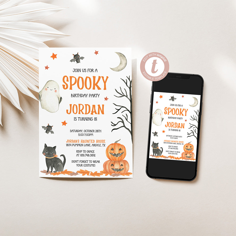Spooky Birthday Party Invitation – The Painted Barn Studio