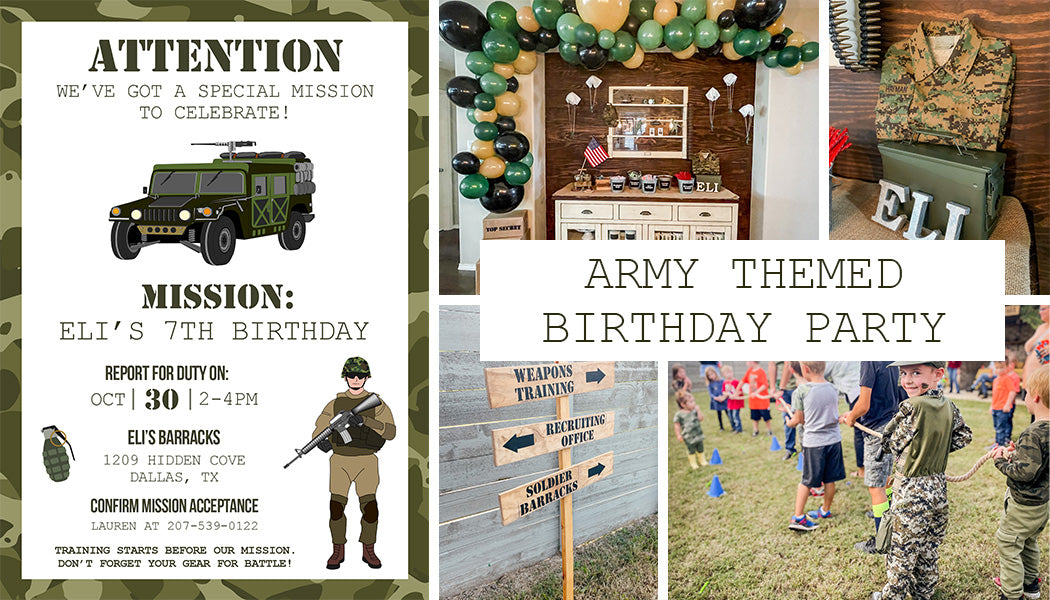 Army Training Birthday Party – The Painted Barn Studio