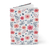 Watercolor Red and Blue Floral Hardcover Journal Matte