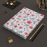 Watercolor Red and Blue Floral Hardcover Journal Matte