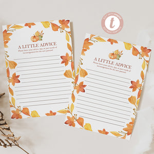 Fall In Love Baby Shower Advice Card