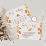Fall In Love Baby Shower Books for Baby Card