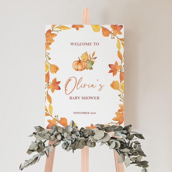 Fall In Love Baby Shower Welcome Sign