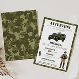 Army Training Birthday Invitation - EDIT YOURSELF