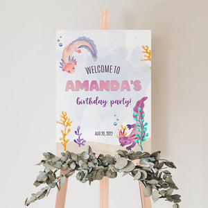 Axolotl Fun Birthday Welcome Sign