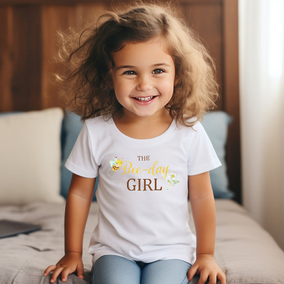 The Bee-day Girl - Toddler Short Sleeve Tee