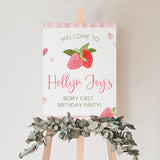 Berry First Birthday Welcome Sign