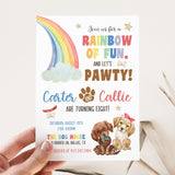 Rainbow Paw-ty Birthday Invitation