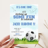 Soccer Birthday Party Invitation (Blue)