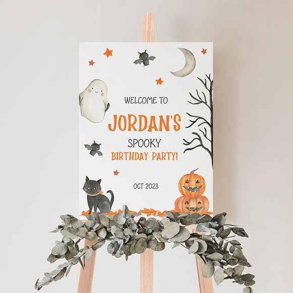 Spooky Birthday Party Welcome Sign