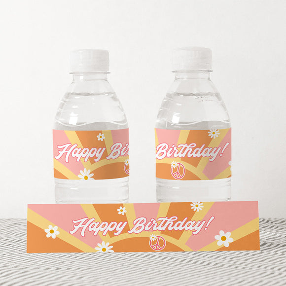 Young, Wild & Three Birthday Water Bottle Label
