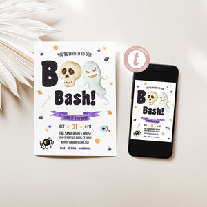 Boo Bash Halloween Party Invitation - EDIT YOURSELF