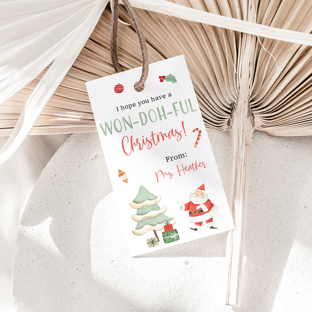 Won-Doh-Ful Christmas Playdoh Student Gift Tag – The Painted Barn Studio for Free Printable Christmas Gift Tags For Students