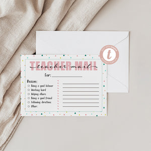 Teacher Mail Confetti - Brag Note for Students