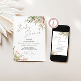 Floral Baby Shower Invitation - EDIT YOURSELF