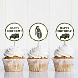 Army Training Birthday Cupcake Toppers
