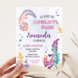 Axolotl Fun Birthday Party Invitation - EDIT YOURSELF