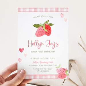 Berry First Birthday Party Invitation