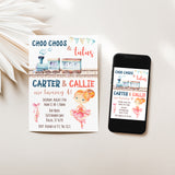 Choo Choos and Tutus Birthday Party Invitation