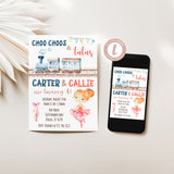 Choo Choos and Tutus Birthday Invitation - Blonde - EDIT YOURSELF