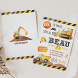 Watercolor Construction Birthday Invitation