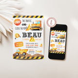 Watercolor Construction Birthday Invitation