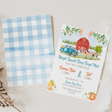 Blue Truck Farm Animal Birthday Party Invitation