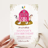 Floral Farm Animal Birthday Invitation