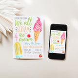 Scream FOUR Ice Cream Sibling Birthday Party Invitation