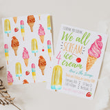 Scream FOUR Ice Cream Sibling Birthday Party Invitation