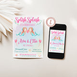 Mermaid Bash Birthday Party Invitation - Brunette