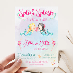 Mermaid Bash Birthday Party Invitation