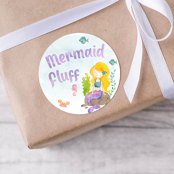 Mermaids and Pirates Birthday Party Stickers - EDIT YOURSELF