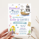 Mermaids and Pirates Birthday Party Invitation