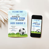 Soccer Birthday Party Invitation - Boy