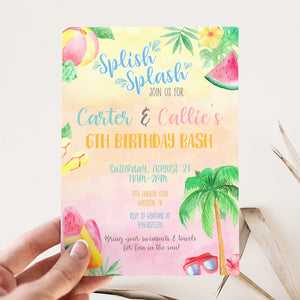 Splish Splash Birthday Party Invitation
