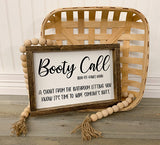 Booty Call - Funny Kids Bathroom Wood Sign