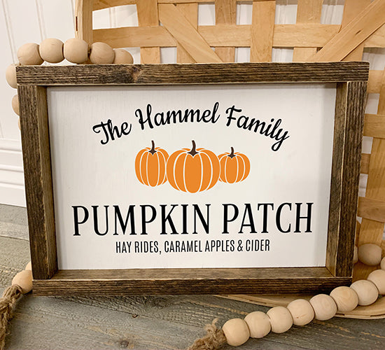 Custom Family Pumpkin Patch Sign