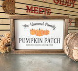 Custom Family Pumpkin Patch Sign