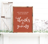Let Our Lives Be Full Of Both Thanks And Giving